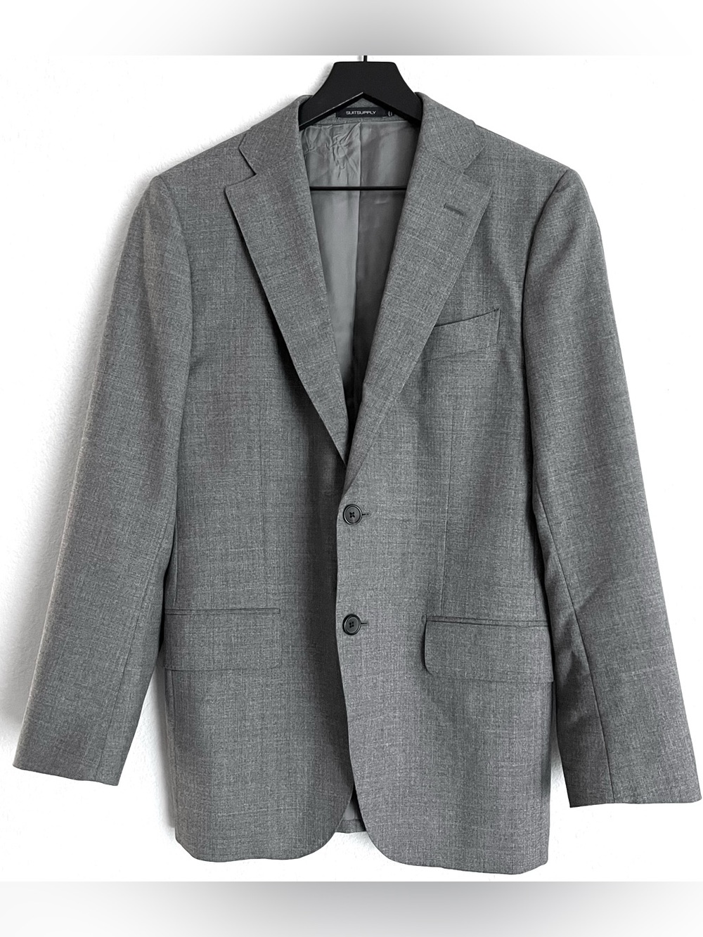 SUITSUPPLY Vitale Barberis Canonico Light Grey Wool Blazer Size 38R